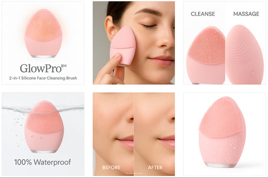 GlowPro™ 2-in-1 Silicone Face Cleansing Brush